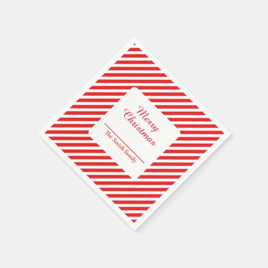 Niedlich, weiß und rot gestreift serviette (Ecke)