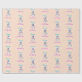 Niedlich-weiß-unicorrosa Geschenkpapier (Flach)