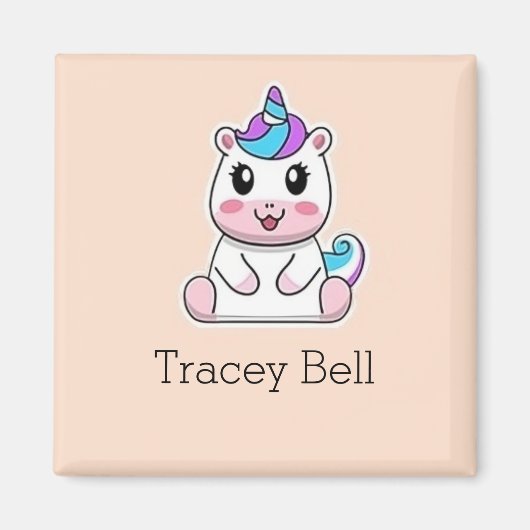 Niedlich-weiß-unicorrosa Magnet (Vorne)