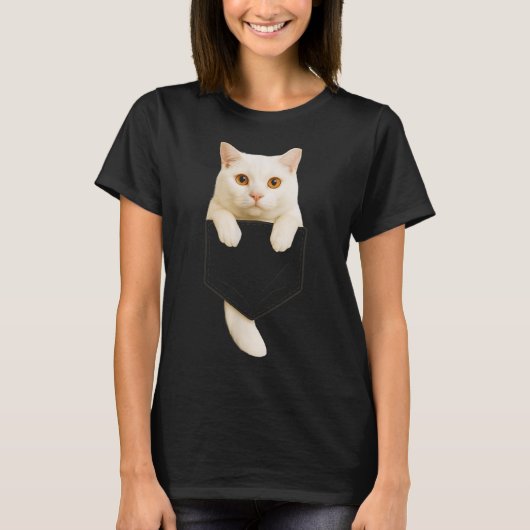 Niedlich Weiße Katze Cket Funny Cat Mama Katze Vat T-Shirt (Vorderseite)
