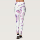 Niedlich Weiße Rosa Blau Blumenmuster Mädchen Frau Leggings (Rückseite)