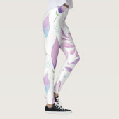 Niedlich Weiße Rosa Blau Blumenmuster Mädchen Frau Leggings (Rechts)
