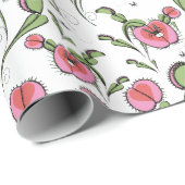 Niedlich Weiße Venus-Flytrap auf Ihrer Liebe steck Geschenkpapier (Rolleneckpunkt)