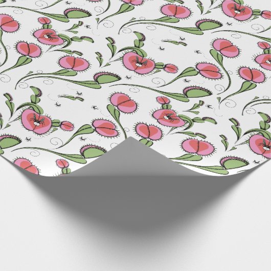 Niedlich Weiße Venus-Flytrap auf Ihrer Liebe steck Geschenkpapier (Ecke)