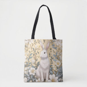 Niedlich-Weißer Hasenpasten Gelbe Blüte Tasche