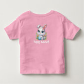 Niedlich Weißer Osterhase mit Ei Kleinkind T-shirt (Rückseite)