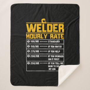 Niedlich Welder Funny Hourrate Geschenk für Wel Sherpadecke