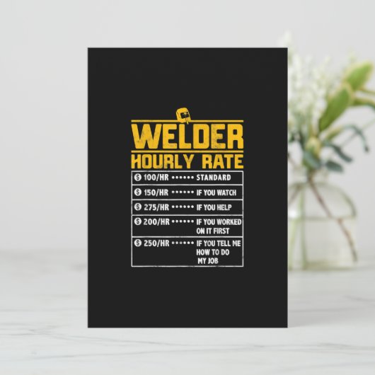 Niedlich Welder Funny Hourrate | Geschenk für Weld Ankündigung (Stehend Vorderseite)