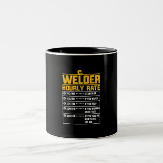 Niedlich Welder Funny Hourrate | Geschenk für Weld Zweifarbige Tasse