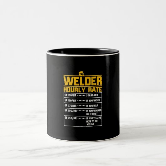 Niedlich Welder Funny Hourrate | Geschenk für Weld Zweifarbige Tasse (Mittel)