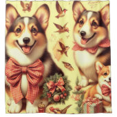Niedlich Welsh Corgi Cardigan Illustration Duschvorhang (Vorderseite)