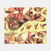 Niedlich Welsh Corgi Cardigan Illustration Fleecedecke (Vorderseite (Horizontal))