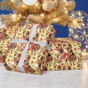 Niedlich Welsh Corgi Cardigan Illustration Geschenkpapier