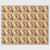 Niedlich Welsh Corgi Cardigan Illustration Geschenkpapier (Flach)