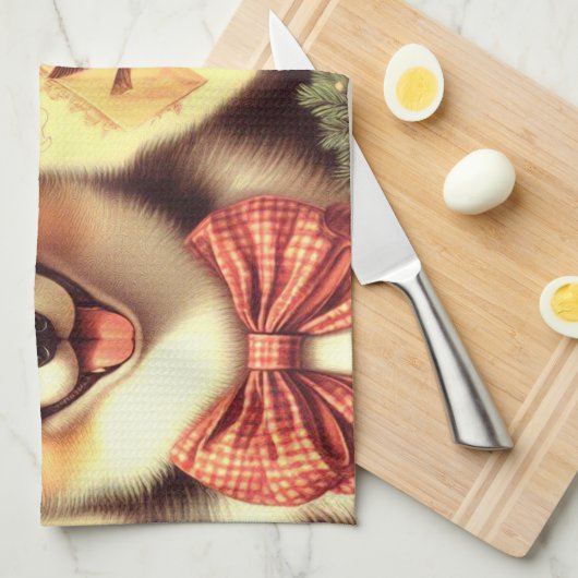 Niedlich Welsh Corgi Cardigan Illustration Geschirrtuch (Viertel Falte)