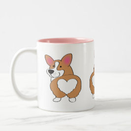 Niedlich Welsh Corgi Herz Hintern Zweifarbige Tasse