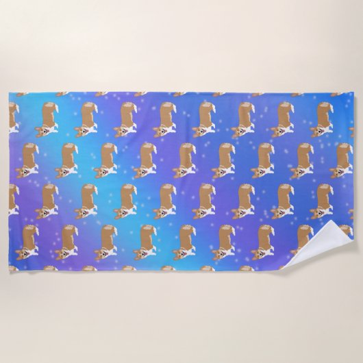 Niedlich Welsh Corgi Strandtuch (Vorderseite)