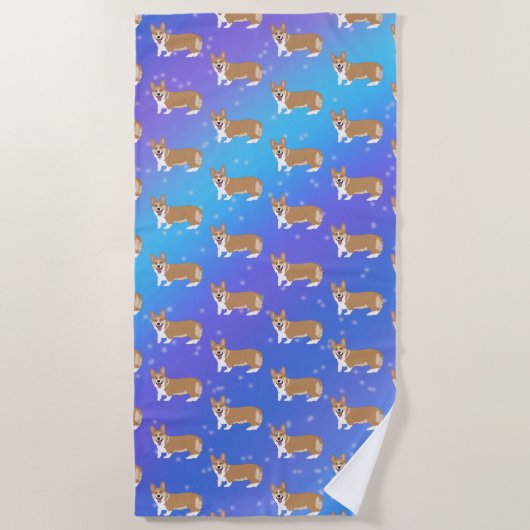 Niedlich Welsh Corgi Strandtuch (Vorderseite)