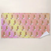 Niedlich Welsh Corgi Strandtuch (Vorderseite)