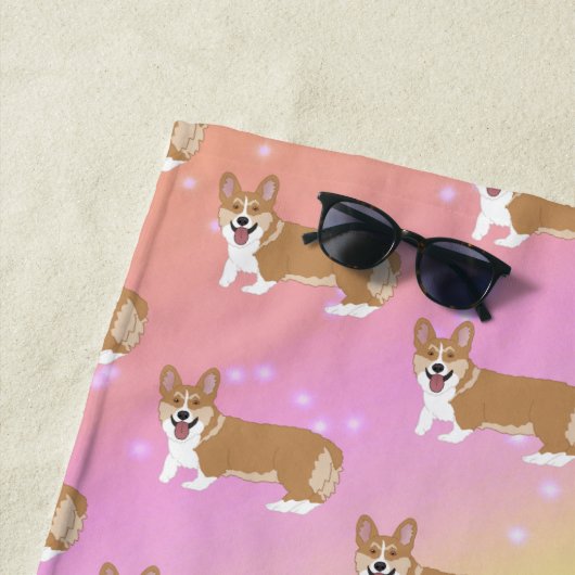Niedlich Welsh Corgi Strandtuch (Beispiel)