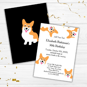 Niedlich Welsh Pembroke Corgi Welppy Geburtstag Einladung