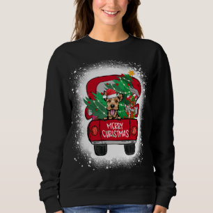 Niedlich Welsh Terrier Red Truck Merry Christmas B Sweatshirt