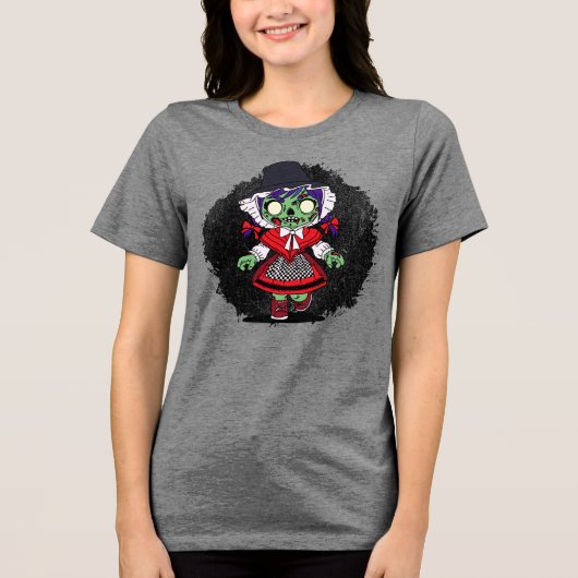 Niedlich Welsh Zombie Tri-Blend Shirt (Vorderseite)
