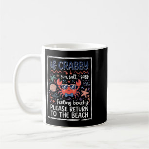 Niedlich Wenn Krabbiger Strandkrebs Mit Sonnenbril Kaffeetasse