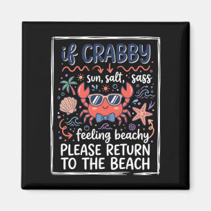 Niedlich Wenn Krabbiger Strandkrebs Mit Sonnenbril Magnet
