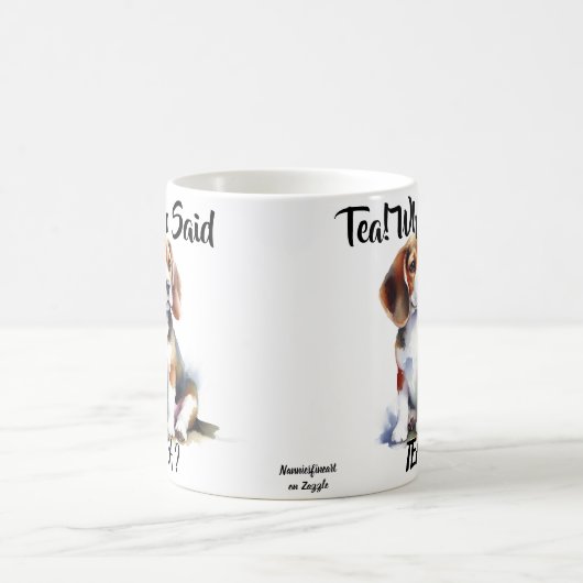 Niedlich'' Wer sagte Tee'' Browns Beagle Kaffeetasse (Mittel)