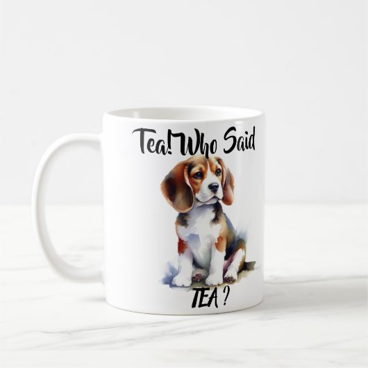Niedlich'' Wer sagte Tee'' Browns Beagle Kaffeetasse (Links)