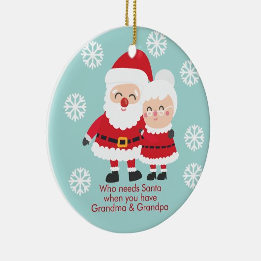 Niedlich, wer Sankt, Großvater u. Großmutter Keramik Ornament (Rechts)