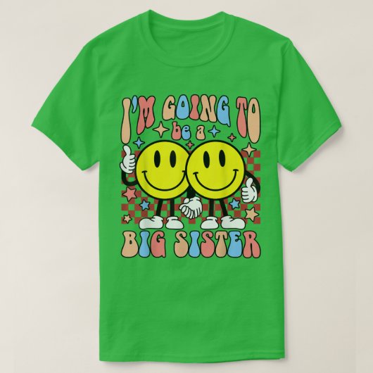 Niedlich werde ich eine große Schwester glückliche T-Shirt (Design vorne)