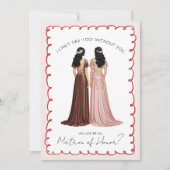 Niedlich "Werden Sie meine Ehrenmatrone sein?" Kir Einladung (Vorderseite)