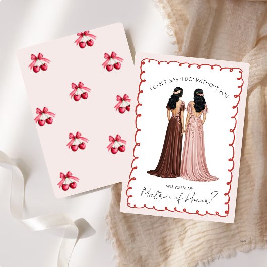 Niedlich "Werden Sie meine Ehrenmatrone sein?" Kir Einladung