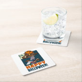 Niedlich Werwolf Happy Halloween! Kunst oder Kunst Rechteckiger Pappuntersetzer (Vor Ort)