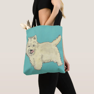 Niedlich West Highland Terrier Dog Art Painting De Tasche