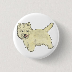 Niedlich West Highland Terrier Funny Dog Art Desig Button
