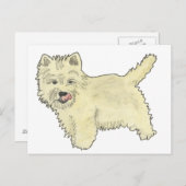 Niedlich West Highland Terrier Funny Dog Art Desig Postkarte (Vorne/Hinten)