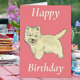 Niedlich West Highland Terrier Happy Birthday Pink