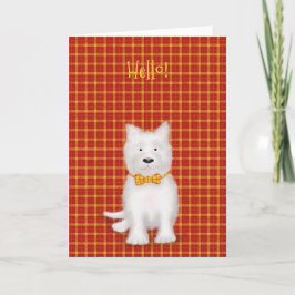 Niedlich West Highland Terrier 'hello' Karte
