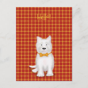 Niedlich West Highland Terrier "hello" Postkarte