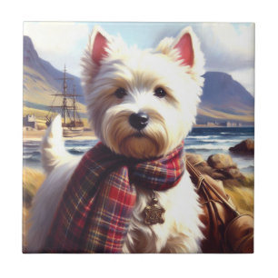 Niedlich West Highland White Terrier Malerei Fliese