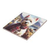 Niedlich West Highland White Terrier Malerei Fliese (Seite)
