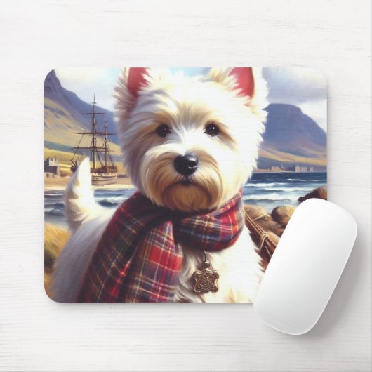 Niedlich West Highland White Terrier Malerei Mousepad (Mit Mouse)