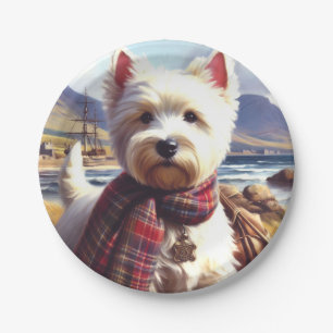 Niedlich West Highland White Terrier Malerei Pappteller