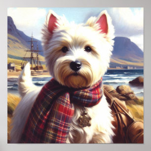Niedlich West Highland White Terrier Malerei Poster