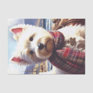 Niedlich West Highland White Terrier Malerei Seidenpapier