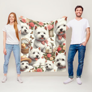 Niedlich West Highland White Terrier Nahtlos Fleecedecke