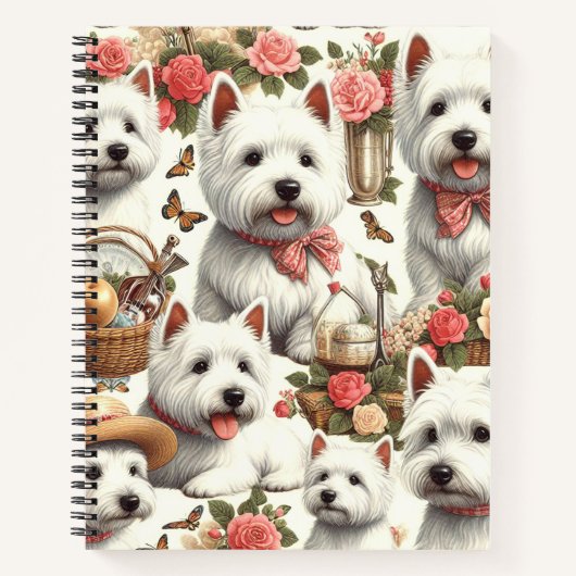 Niedlich West Highland White Terrier Nahtlos Notizblock (Vorderseite)